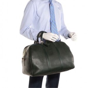 Authentic LOUIS VUITTON Taiga Kendall PM Episea green leather travel bag unisex